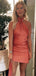 Sexy Orange Halter Tight Popular Cheap Short Homecoming Dresses, EPT308