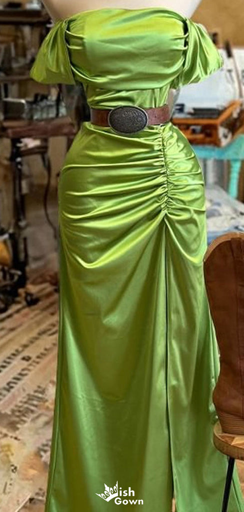 Elegant Off-shoulder Sheath Long Prom Dress Ideas, Evening Party Dresses,WGP1795