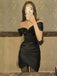 Sexy Black Strapless Off Shoulder Tight Popular Cheap Short Homecoming Dresses, EPT318