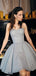 Elegant Gray Strapless Ball Gown Popular Cheap Short Homecoming Dresses, EPT317