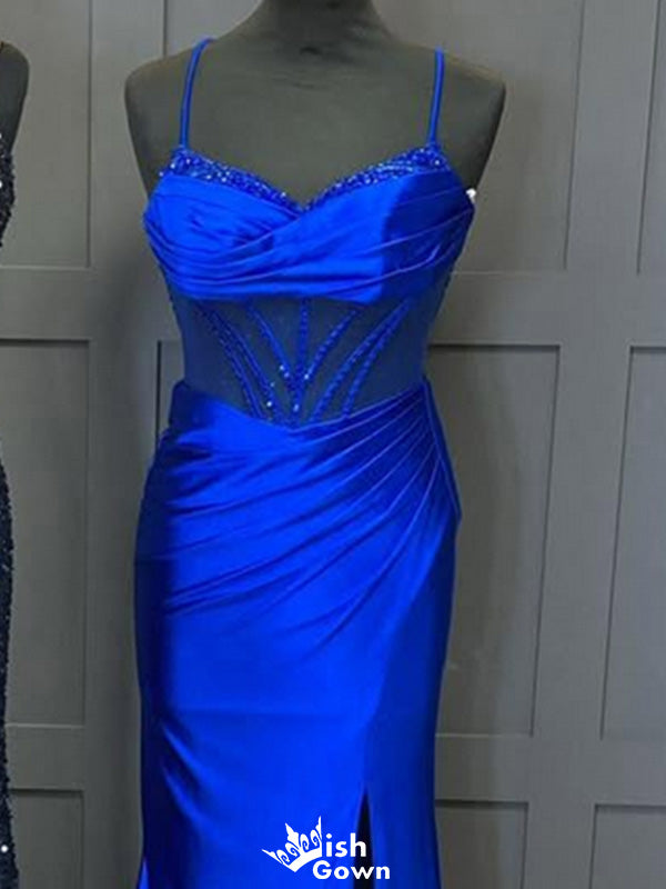 Sexy Spaghetii Strap Mermaid Long Prom Dress Ideas, Evening Party Dresses,WGP1828