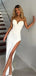 Elegant White Sweetheart Mermaid Sleeveless Side Slit Party Prom Dresses,Evening Dress Online, WGP841