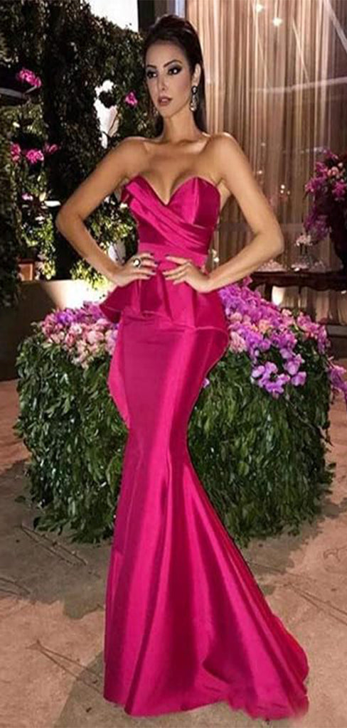 Sexy Pink Sweetheart Mermaid Sleeveless Party Prom Dresses,Evening Dress Online, WGP847