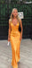 Gorgeous Orange Spaghetti Strap Mermaid Sleeveless Party Prom Dresses,Evening Dress Online, WGP840