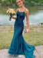 Elegant Spaghetti Strap Mermaid Lace Long Prom Dress Ideas, Evening Party Dresses,WGP1192
