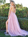 Elegant Purple Sweetheart A-Line Side Slit Lace Sleeveless Party Prom Dresses,Evening Dress Online, WGP856