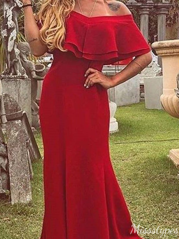 Formal Off-shoulder Mermaid Long Prom Dress Ideas, Evening Party Dresses,WGP1317