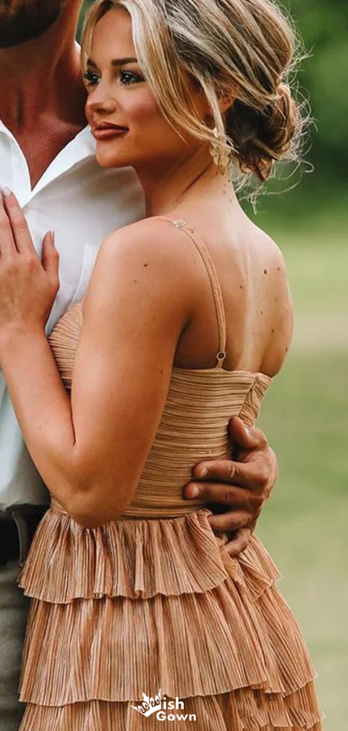 Elegant Spaghetti Strap A-line Long Prom Dress Ideas, Evening Party Dresses,WGP1121