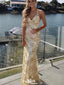 Gorgeous Spaghetti Strap V-neck Mermaid Long Prom Dress Ideas, Evening Party Dresses,WGP1361