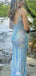Elegant Spaghetti Strap V-neck Mermaid Long Prom Dress Ideas, Evening Party Dresses,WGP1364