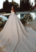 Elegant White Off-Shoulder Lace A-Line Long Weddingc Dresses With Sweep Trailing ,WDH167