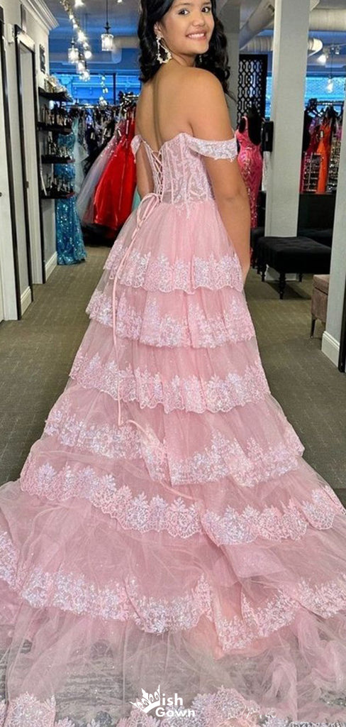 Elegant Off-shoulder A-line Long Prom Dress Ideas, Evening Party Dresses,WGP1122
