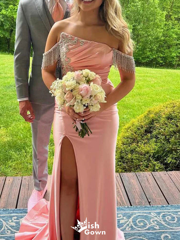 Formal Off-shoulder Mermaid Long Prom Dress Ideas, Evening Party Dresses,WGP1373