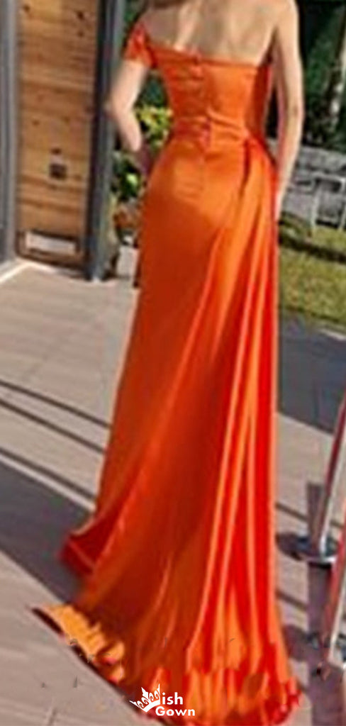 Gorgeous One-shoulder Asymmetric Mermaid Long Prom Dress Ideas, Evening Party Dresses,WGP1125
