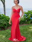 Formal Spaghetti Strap V-neck Mermaid Long Prom Dress Ideas, Evening Party Dresses,WGP1539
