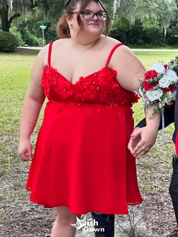 Elegant Spaghetti Strap A-line Short Mini Homecoming Dress,EPT405