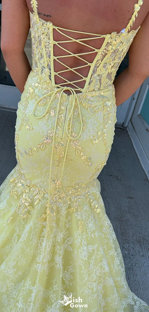 Gorgeous Spaghetti Strap Mermaid Long Prom Dress Ideas, Evening Party Dresses,WGP1544