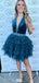 Gorgeous Halter V-neck A-line Short Mini Homecoming Dress,EPT408