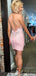 Gorgeous Spaghetti Strap V-neck Sheath Short Mini Homecoming Dress,EPT410