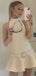Sexy Champagne Halter Tight Mermaid Popular Cheap Short Homecoming Dresses, EPT252