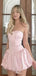 Elegant Pink Strapless Ball Gown  Popular Cheap Short Homecoming Dresses, EPT255