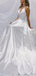 Simple White Spaghetti Strap A-Line V-Neck Long Sleeveless Long Party Prom Dresses,Evening Dress Online, WGP725