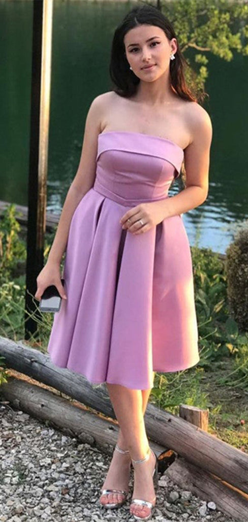 Elegant Purple Strapless Ball Gown Popular Cheap Short Homecoming Dresses, EPT260