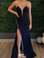 Sexy Strapless V-neck Notched Mermaid Long Prom Dress Ideas, Evening Party Dresses,WGP1623