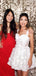 Elegant White Lace Sweetheart Ball Gown Popular Cheap Short Homecoming Dresses, EPT259