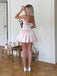 Cute Pink Spaghetti Strap Ball Gown Popular Cheap Short Homecoming Dresses, EPT263