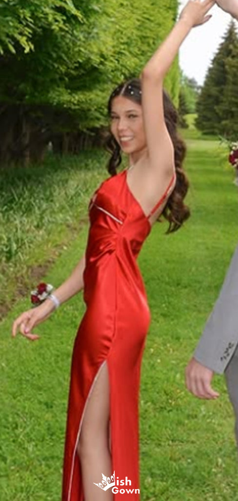 Elegant Spaghetti Strap V-neck Mermaid Long Prom Dress Ideas, Evening Party Dresses,WGP1627