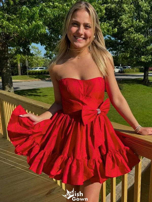 Gorgeous Strapless Sweetheart A-line Mini Homecoming Dress,EPT323