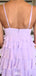 Casual Spaghetti Strap V-neck A-line Mini Homecoming Dress,EPT319