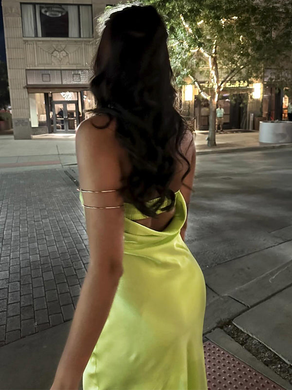 Sexy Lime Green Strapless Mermaid  Long Sleeveless Long Party Prom Dresses,Evening Dress Online, WGP763