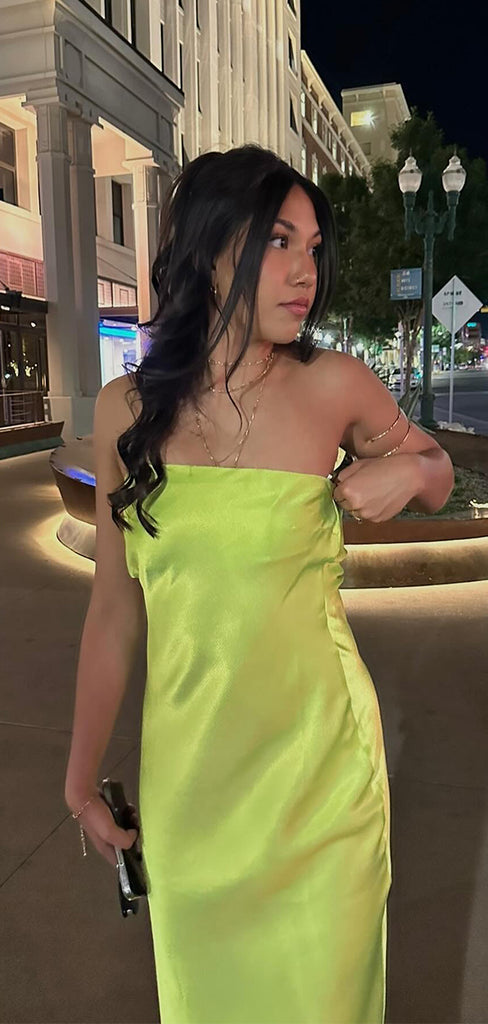 Sexy Lime Green Strapless Mermaid  Long Sleeveless Long Party Prom Dresses,Evening Dress Online, WGP763