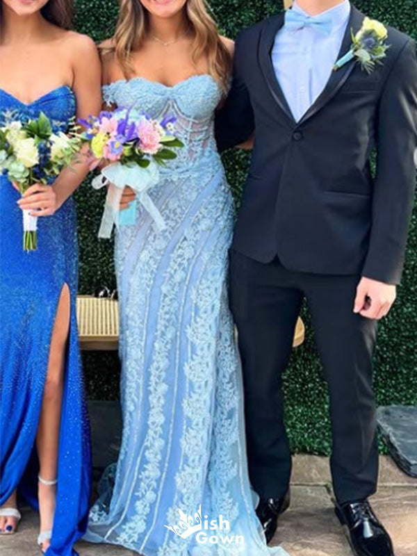 Elegant Off-shoulder Mermaid Long Prom Dress Ideas, Evening Party Dresses,WGP1714