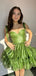 Cute Green Sweetheart Ball Gown Square Popular Cheap Short Homecoming Dresses, EPT290