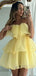 Elegant Yellow Strapless Ball Gown Popular Cheap Short Homecoming Dresses, EPT296