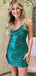 Sexy Green Spaghetti Strap Tight Popular Cheap Short Homecoming Dresses, EPT298