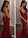 Sexy Red V-Neck Spaghetti Strap Mermaid Long Sleeveless Long Party Prom Dresses,Evening Dress Online, WGP801