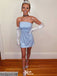 Elegant Baby Blue Strapless Tight Popular Cheap Short Homecoming Dresses, EPT305