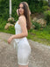 Elegant White One Shoulder Tight Popular Cheap Short Homecoming Dresses, EPT303