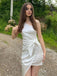 Elegant White One Shoulder Tight Popular Cheap Short Homecoming Dresses, EPT303