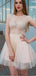 Elegant Pink Jewel Ball Gown Popular Cheap Short Homecoming Dresses, EPT302