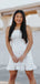 Elegant White Strapless Sleeveless Applique Cheap Short Homecoming Dresses, EPT155