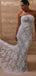 Sexy White Sweetheart Lace Mermaid Long Weddingc Dresses With Sweep Trailing ,WDH169