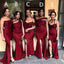 Mismatched Sexy Burgundy Mermaid Maxi Long Bridesmaid Dresses Online, WGM143