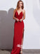 Simple Red Halter Sexy Side Split Backless Cheap Cocktail Evening Dress Prom Dress, PD0024