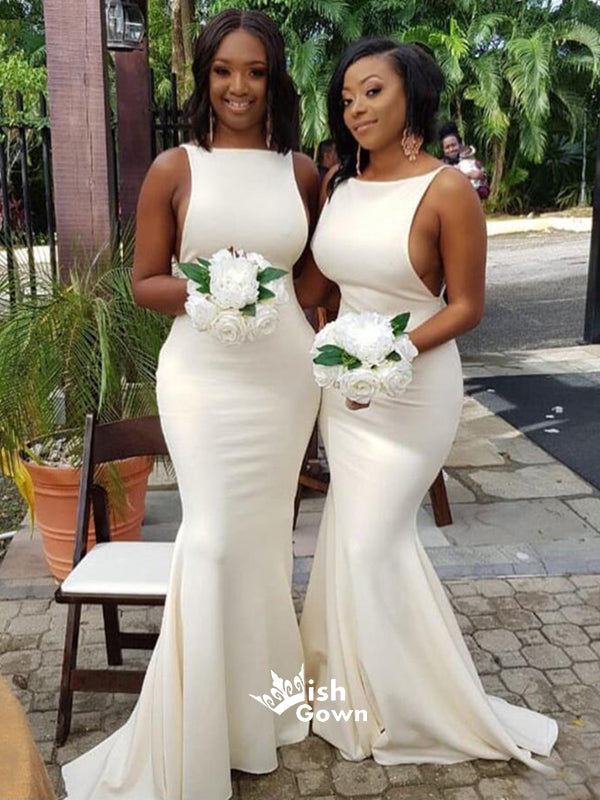 Sexy Mermaid Ivory Long Cheap Wedding Party Bridesmaid Dresses, SG664 Wish Gown Sexy Mermaid Ivory Long Cheap Wedding Party Bridesmaid Dresses, SG664 Wish Gown