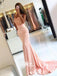 Spaghetti Strap Sweetheart Lace Top Mermaid Long Bridesmaids Prom Dresses, WG755